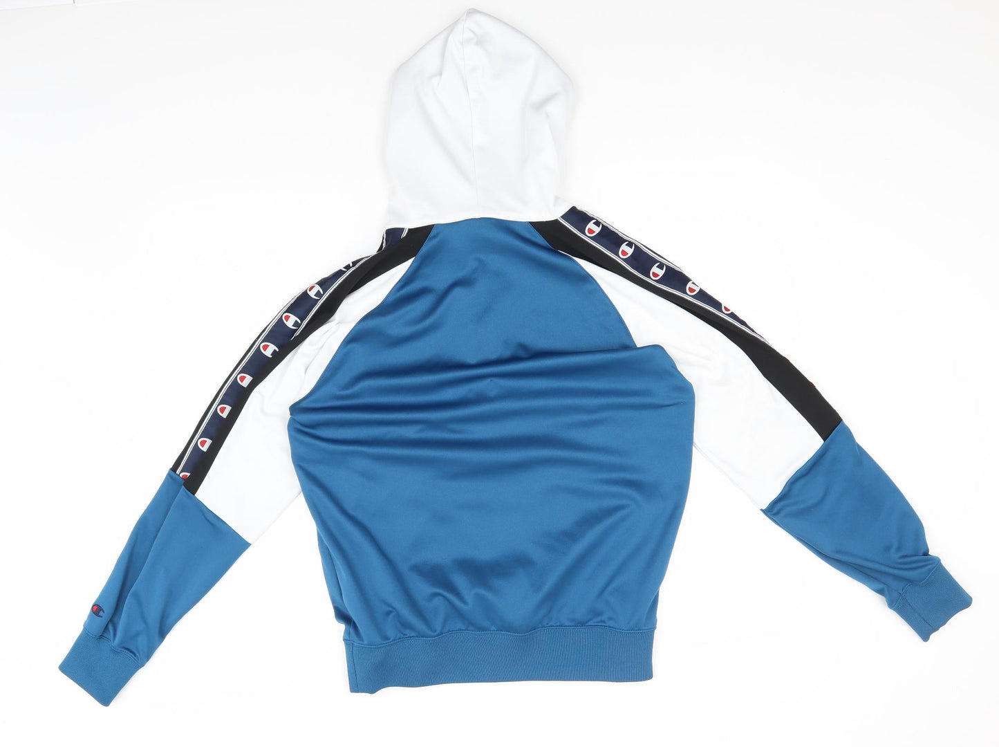 Champion Mens White  Polyester Full Zip Hoodie Size S