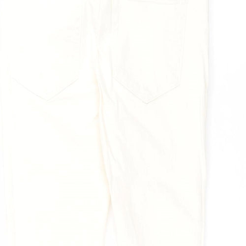 River Island Womens White  Cotton Straight Jeans Size 28 in L28 in Regular