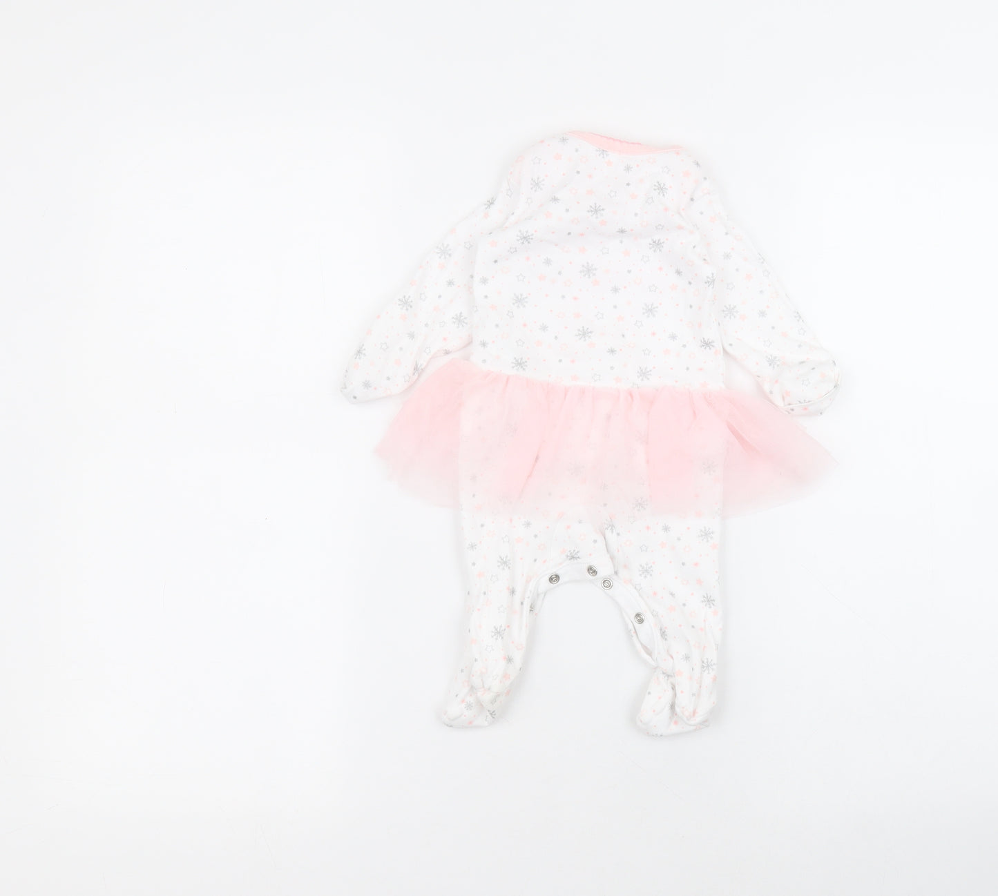 Preworn Baby White  Cotton Coverall One-Piece Size 0-3 Months   - peppa Pig