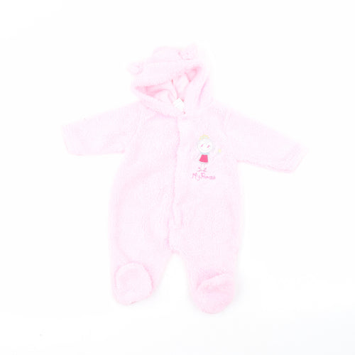 Little but Loud Baby Pink  Polyester Coverall One-Piece Size 0-3 Months