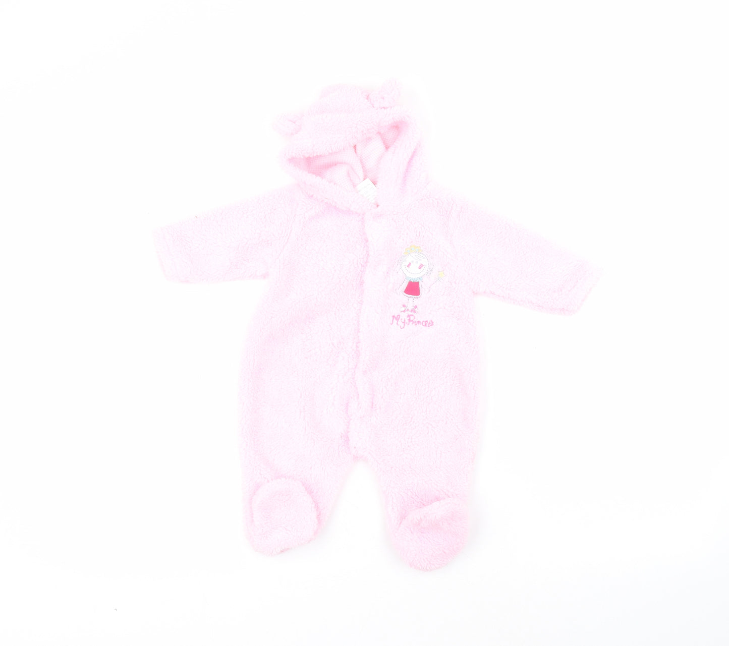 Little but Loud Baby Pink  Polyester Coverall One-Piece Size 0-3 Months