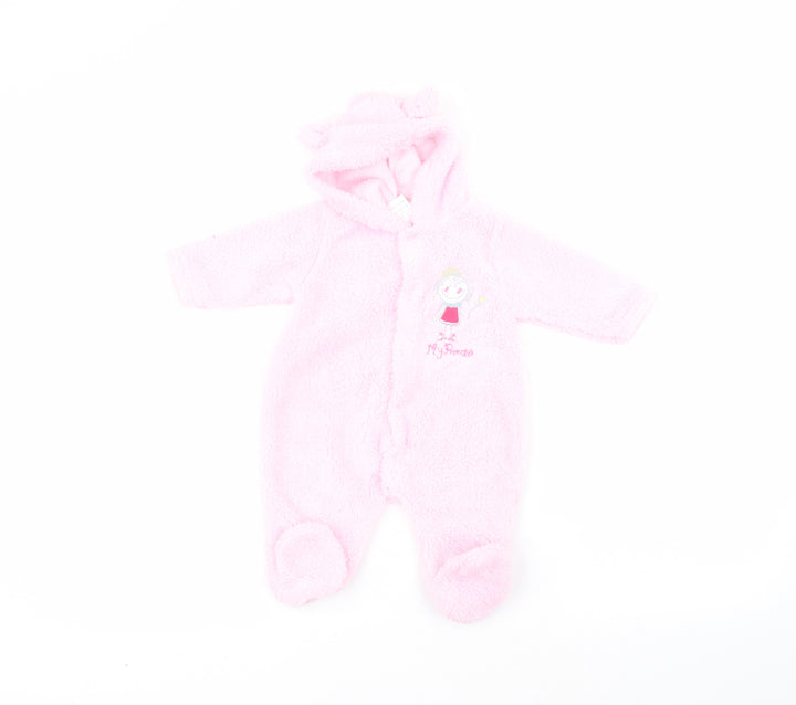 Little but Loud Baby Pink  Polyester Coverall One-Piece Size 0-3 Months
