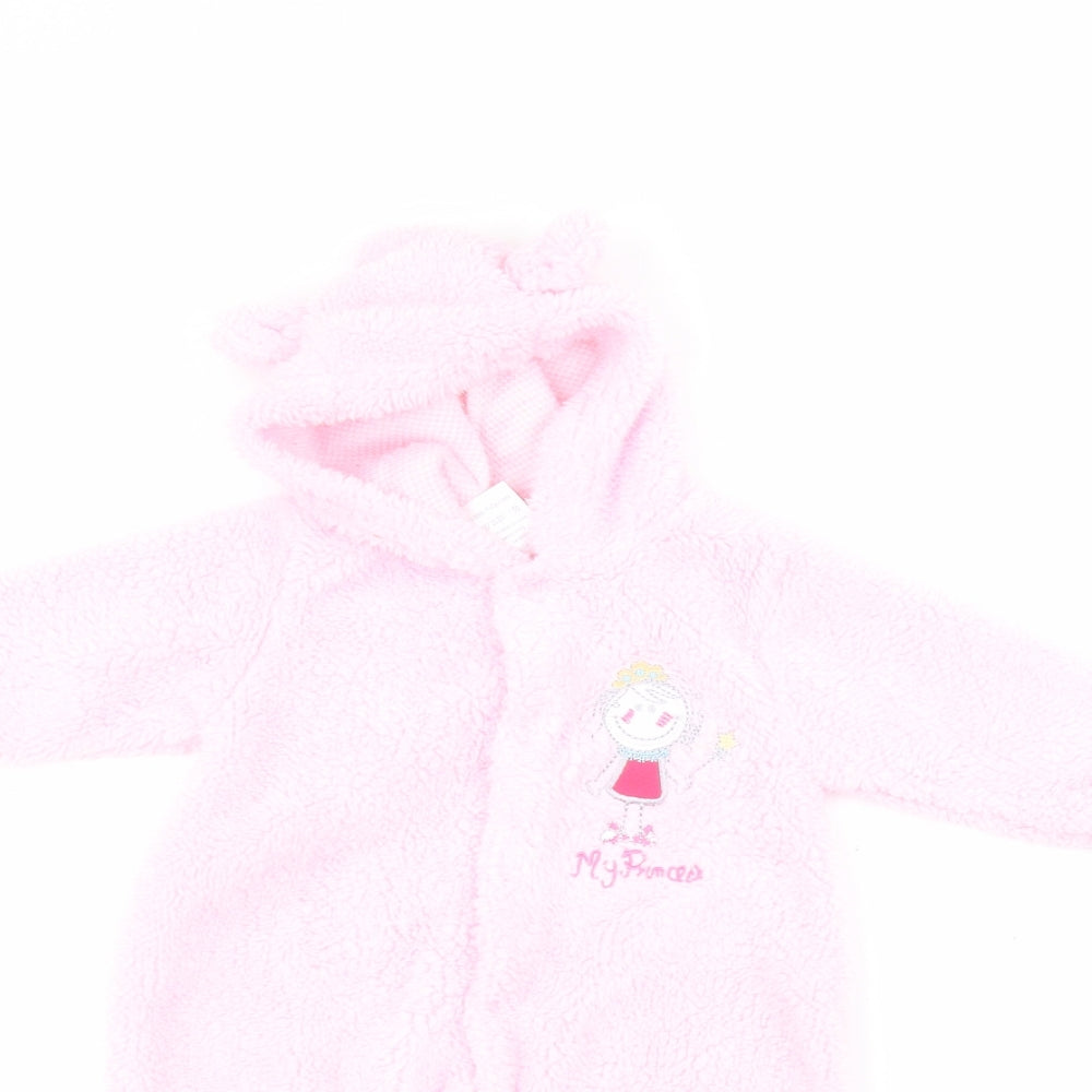 Little but Loud Baby Pink  Polyester Coverall One-Piece Size 0-3 Months