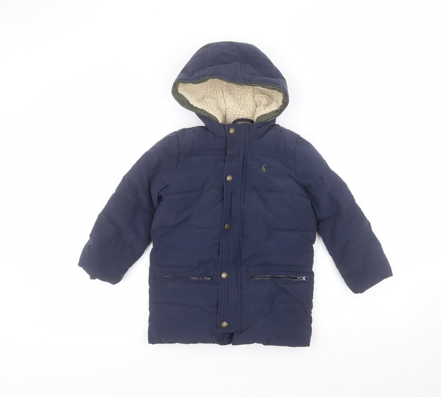 Joules Boys Blue   Parka Coat Size 4 Years