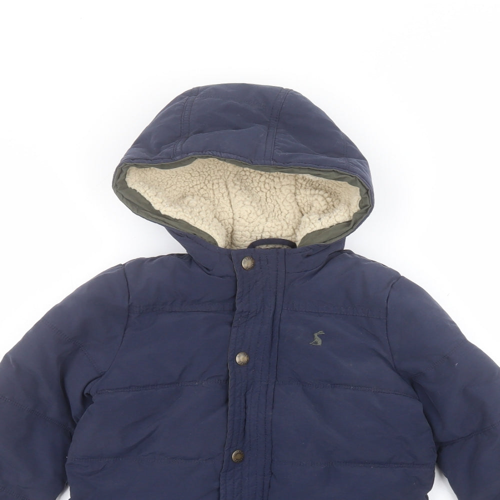 Joules Boys Blue   Parka Coat Size 4 Years