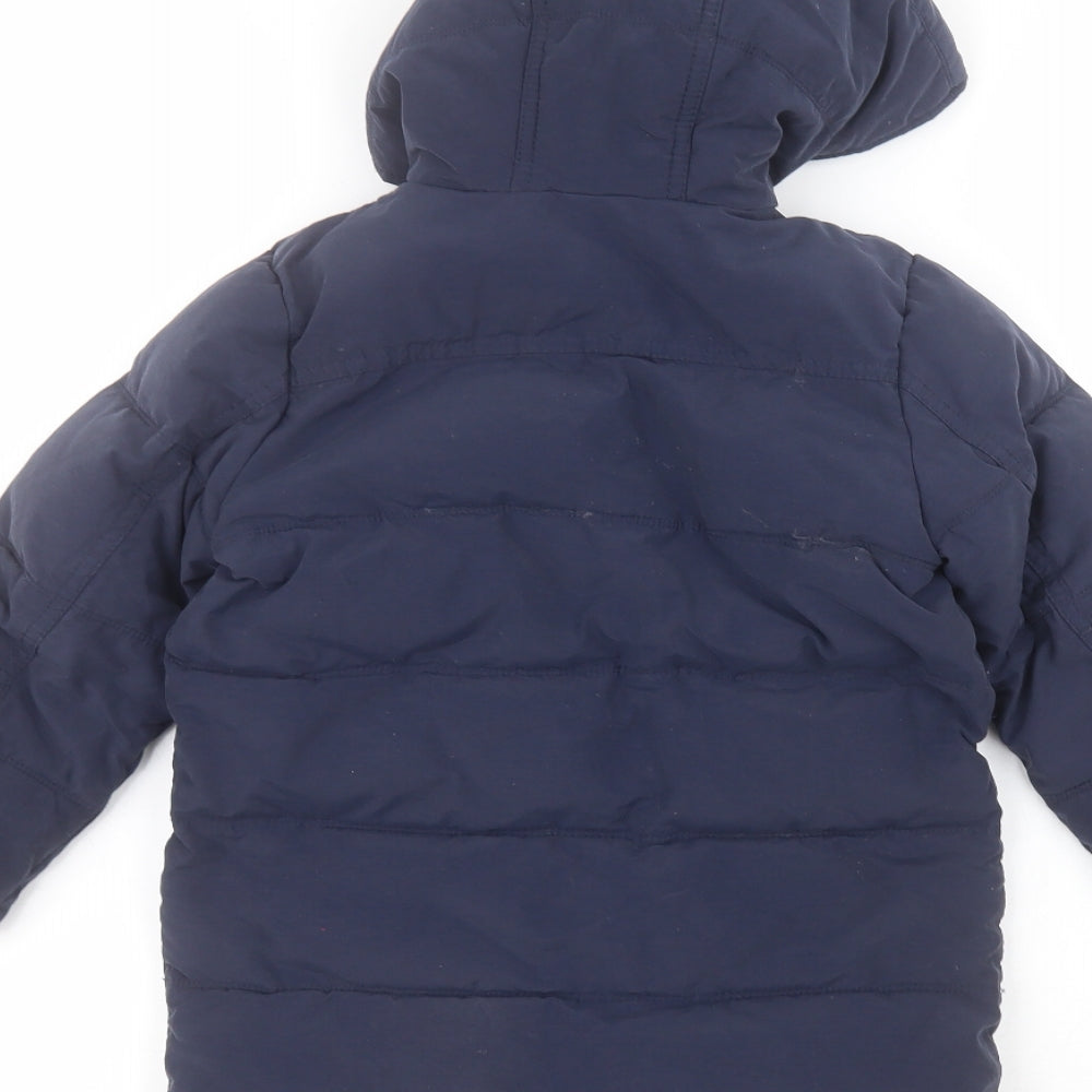 Joules Boys Blue   Parka Coat Size 4 Years
