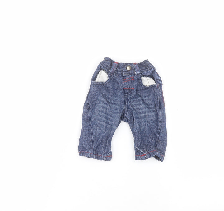 George Baby Blue  Cotton  Jeans Size 0-3 Months