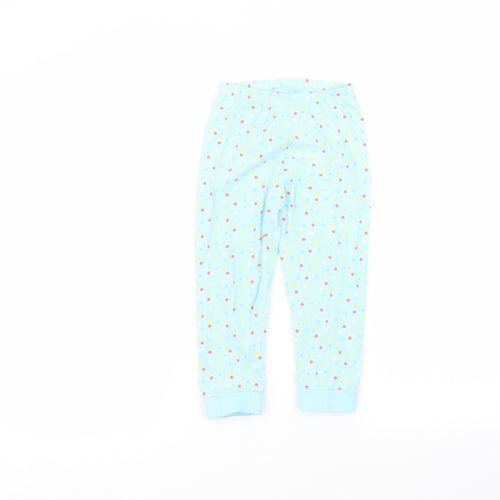 easter Girls Blue Polka Dot Cotton Sweatpants Trousers Size 3-4 Years  Regular