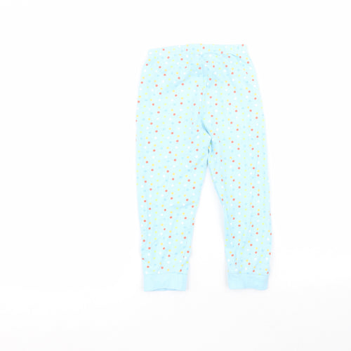 easter Girls Blue Polka Dot Cotton Sweatpants Trousers Size 3-4 Years  Regular