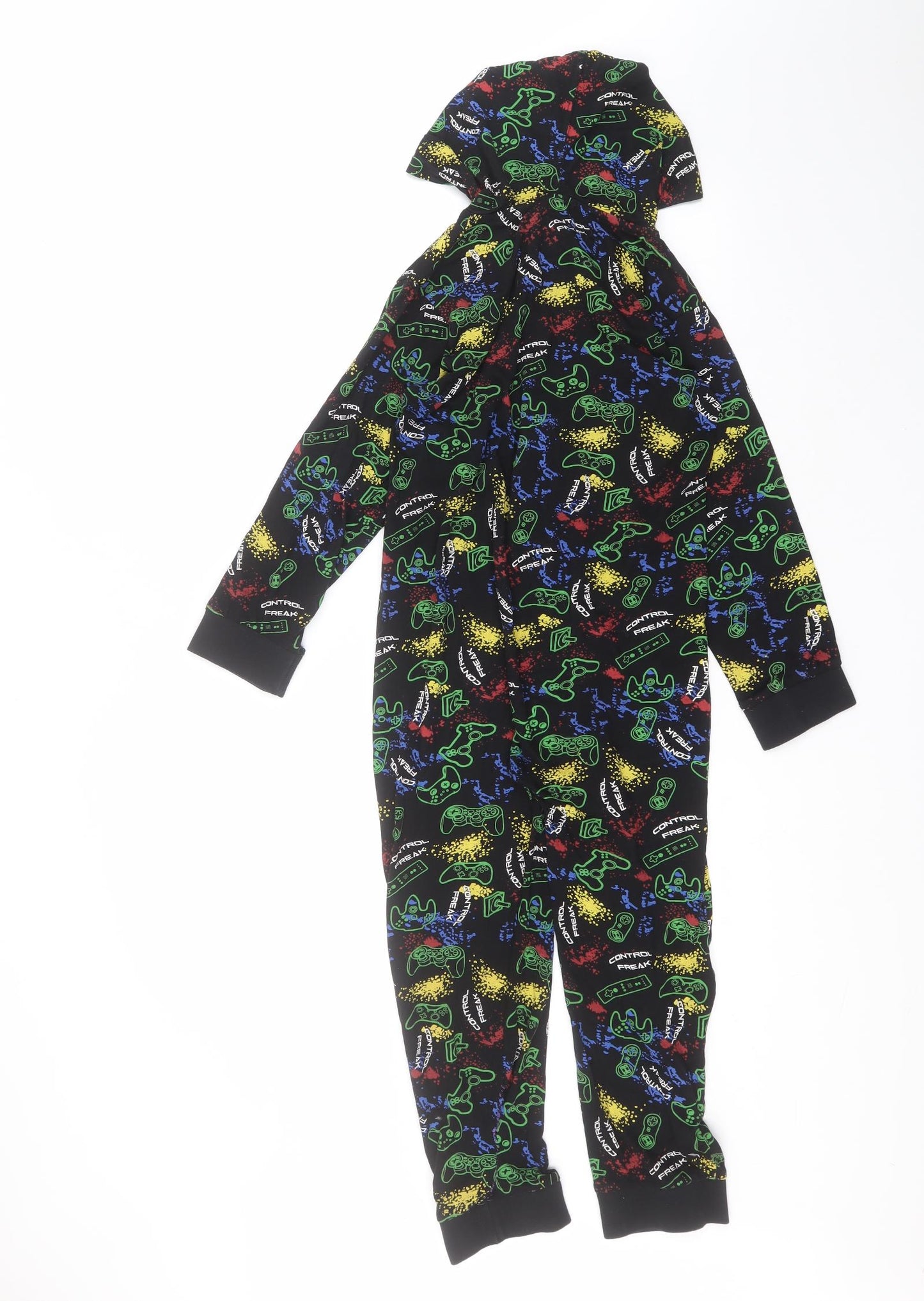 The Pyjama Factory Boys Black Solid Cotton  One Piece Size 9-10 Years