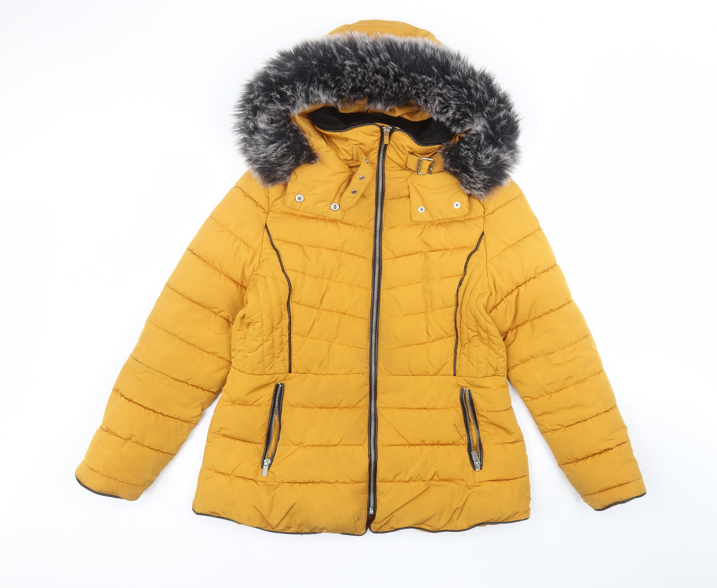 New Look Womens Orange   Parka Coat Size 14