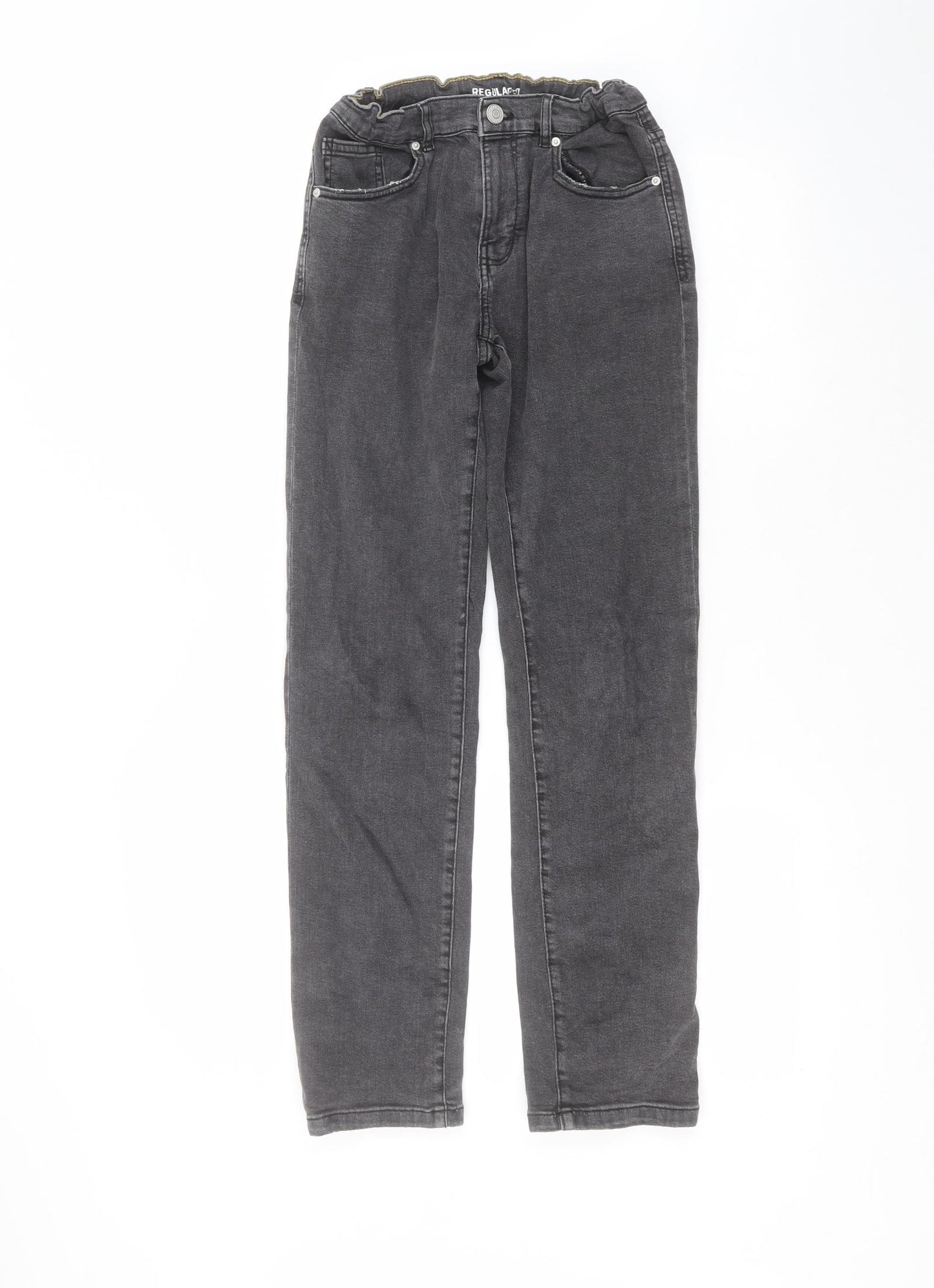 Zara Girls Black  Cotton Straight Jeans Size 11-12 Years  Regular