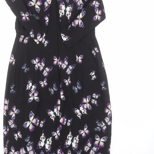 La Rochelle Womens Black  Polyester Pencil Dress  Size 8  Collared
