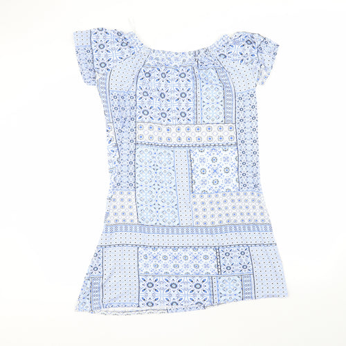 Peacocks Womens White  Viscose Basic Blouse Size 12 Round Neck