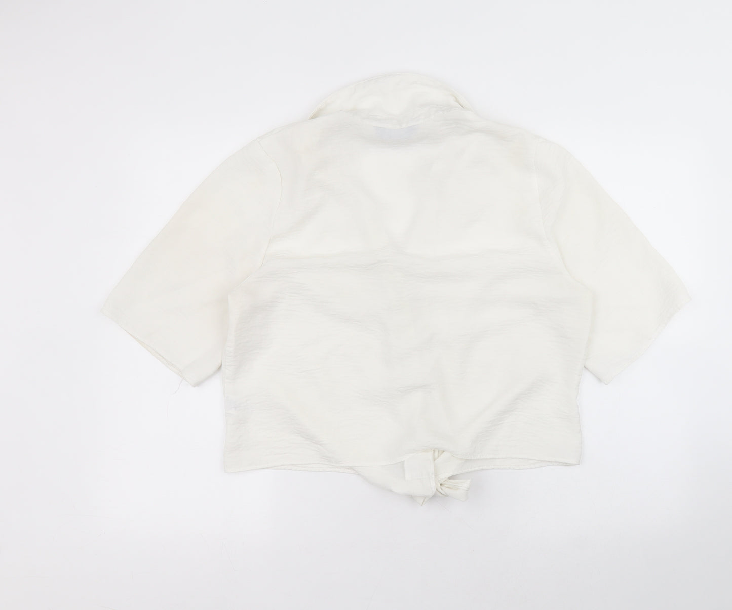 F&F Womens White Collared  Polyester Cardigan Jumper Size 18