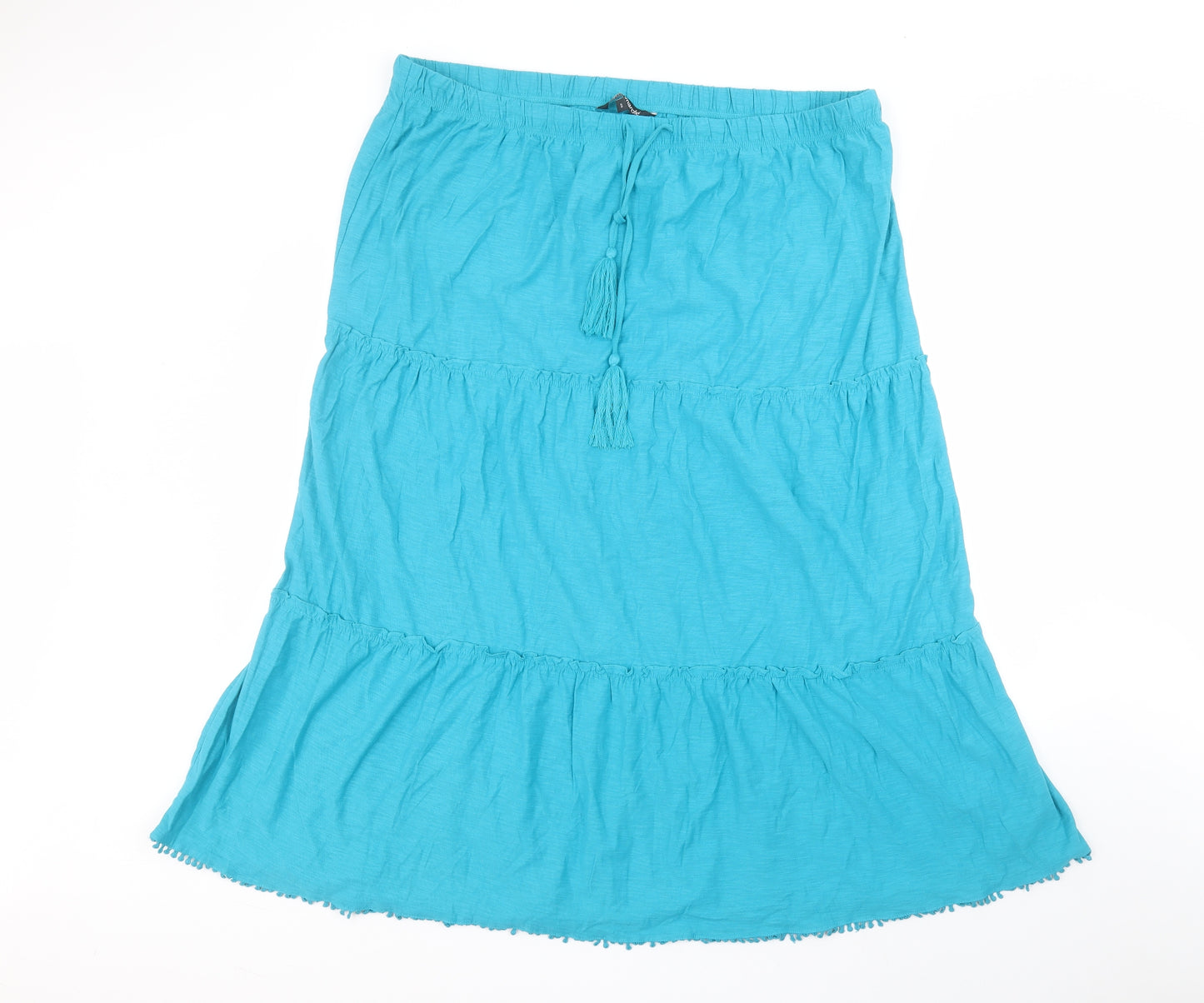 Bonmarché Womens Blue  Cotton A-Line Skirt Size 22