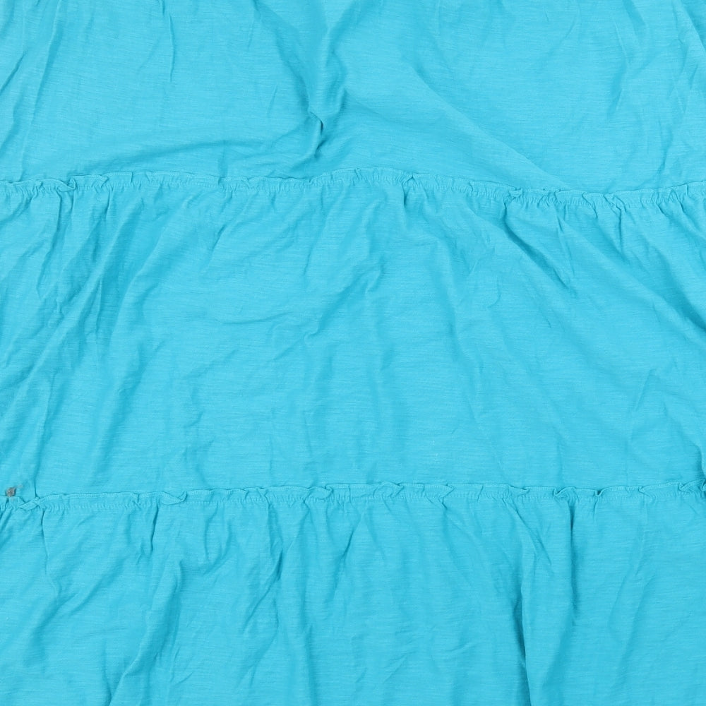 Bonmarché Womens Blue  Cotton A-Line Skirt Size 22