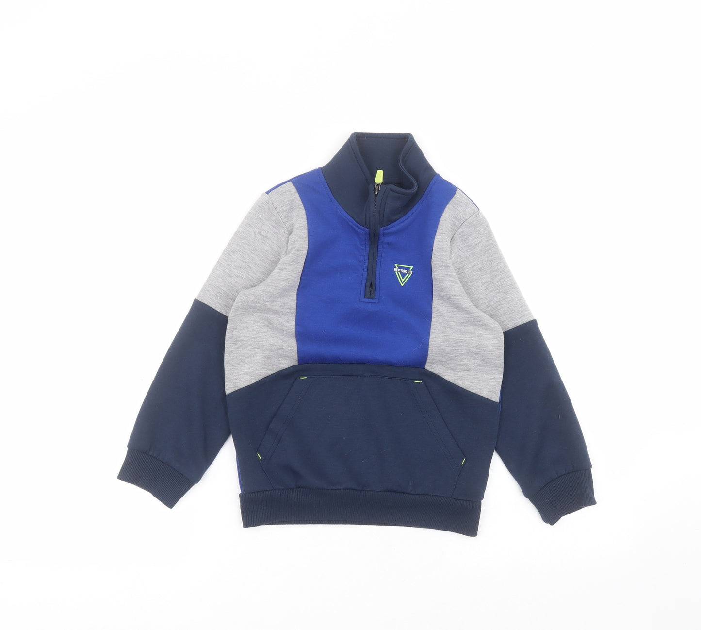 Matalan Boys Blue Round Neck  Polyester Pullover Jumper Size 7 Years