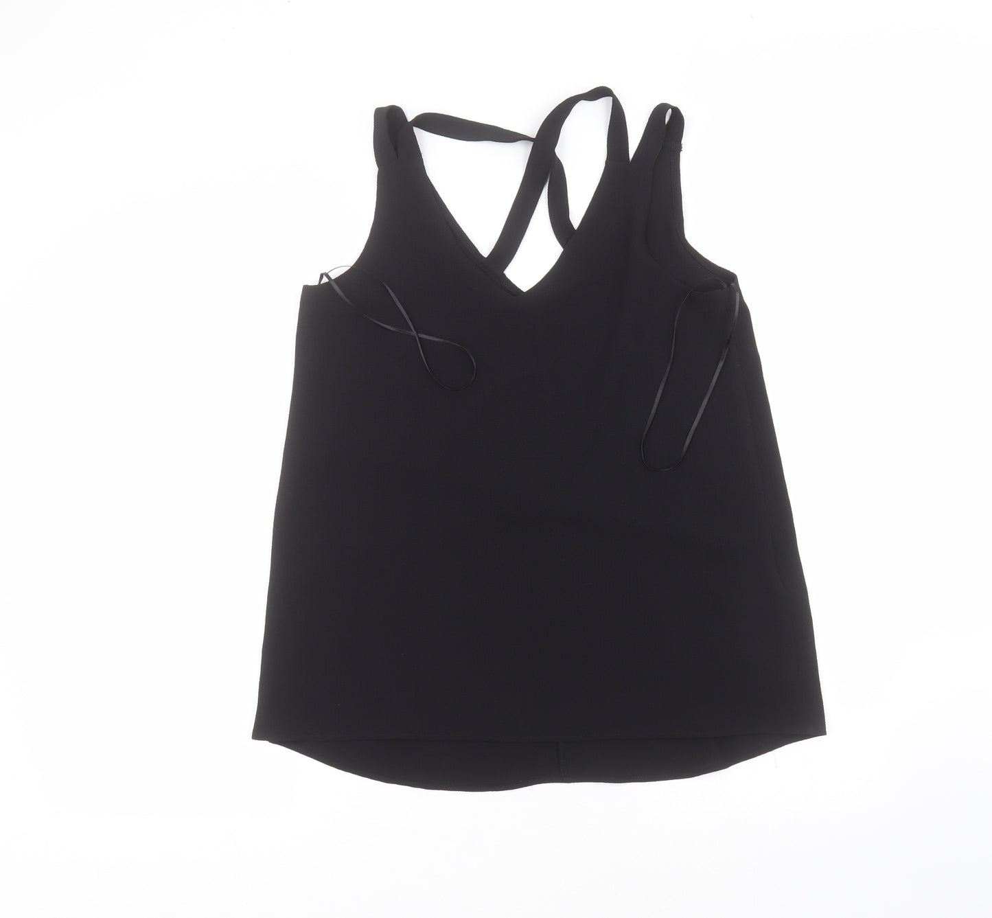 Select Womens Black  Polyester Basic Blouse Size 12 V-Neck