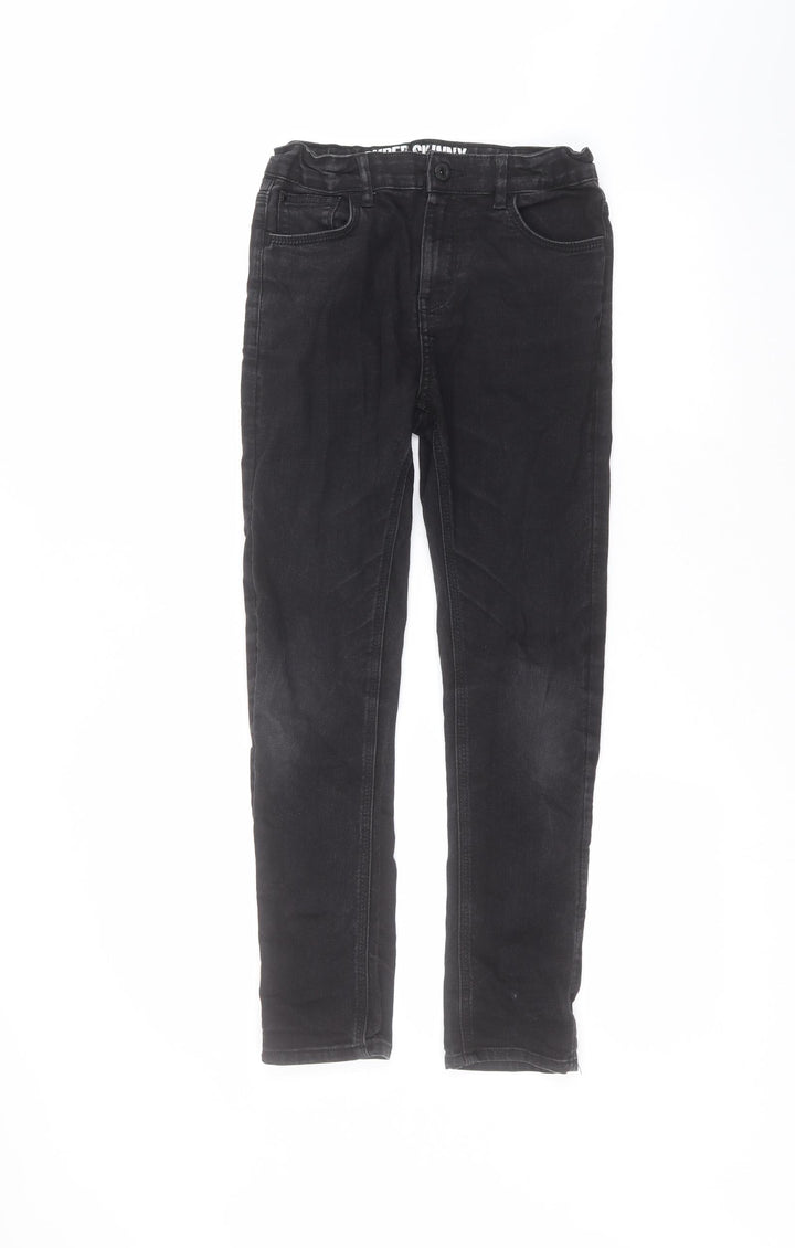 Matalan Girls Black Cotton Skinny Jeans Size 12 Years Regular
