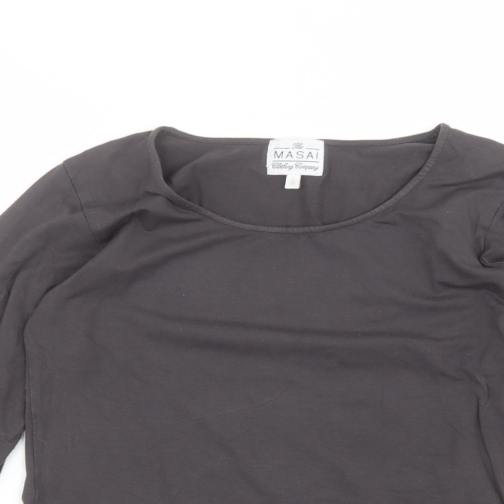 Masai Womens Black  Cotton Basic T-Shirt Size S Round Neck