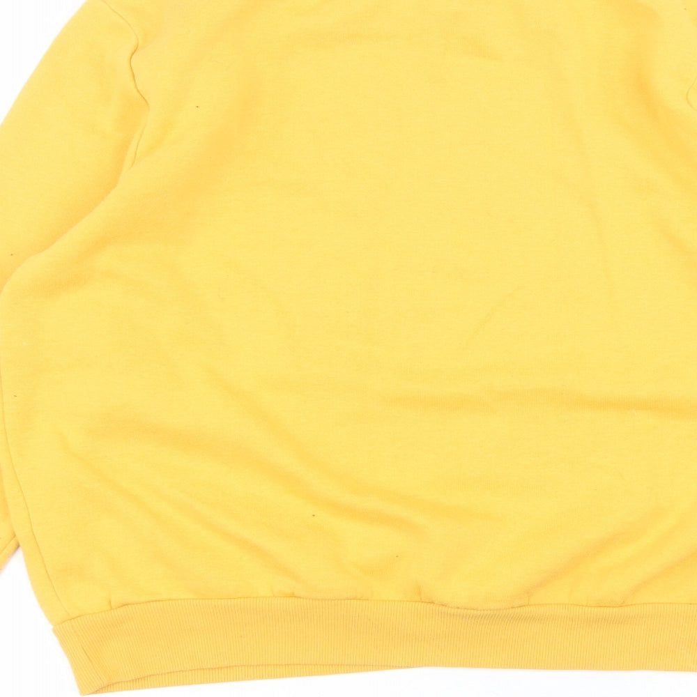 Disney Womens Yellow Round Neck  Cotton Pullover Jumper Size M