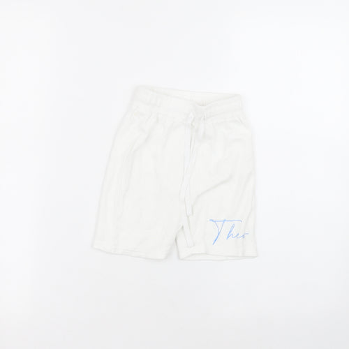 Preworn Boys White  Cotton Sweat Shorts Size 2-3 Years  Regular