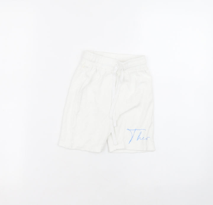 Preworn Boys White  Cotton Sweat Shorts Size 2-3 Years  Regular