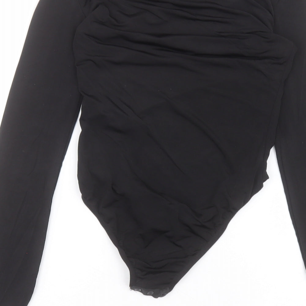 Boohoo Womens Black  Polyester Bodysuit One-Piece Size 6