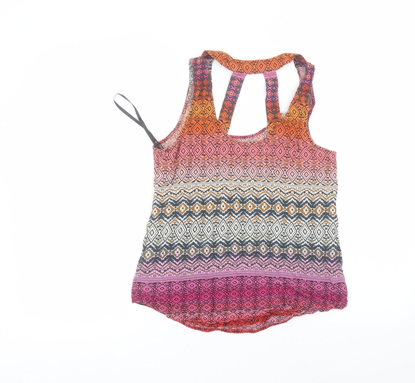 New Look Womens Pink  Viscose Basic T-Shirt Size 8 Round Neck