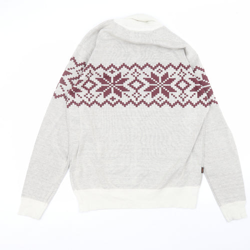 Le brave Womens White Roll Neck  Polyester Pullover Jumper Size L