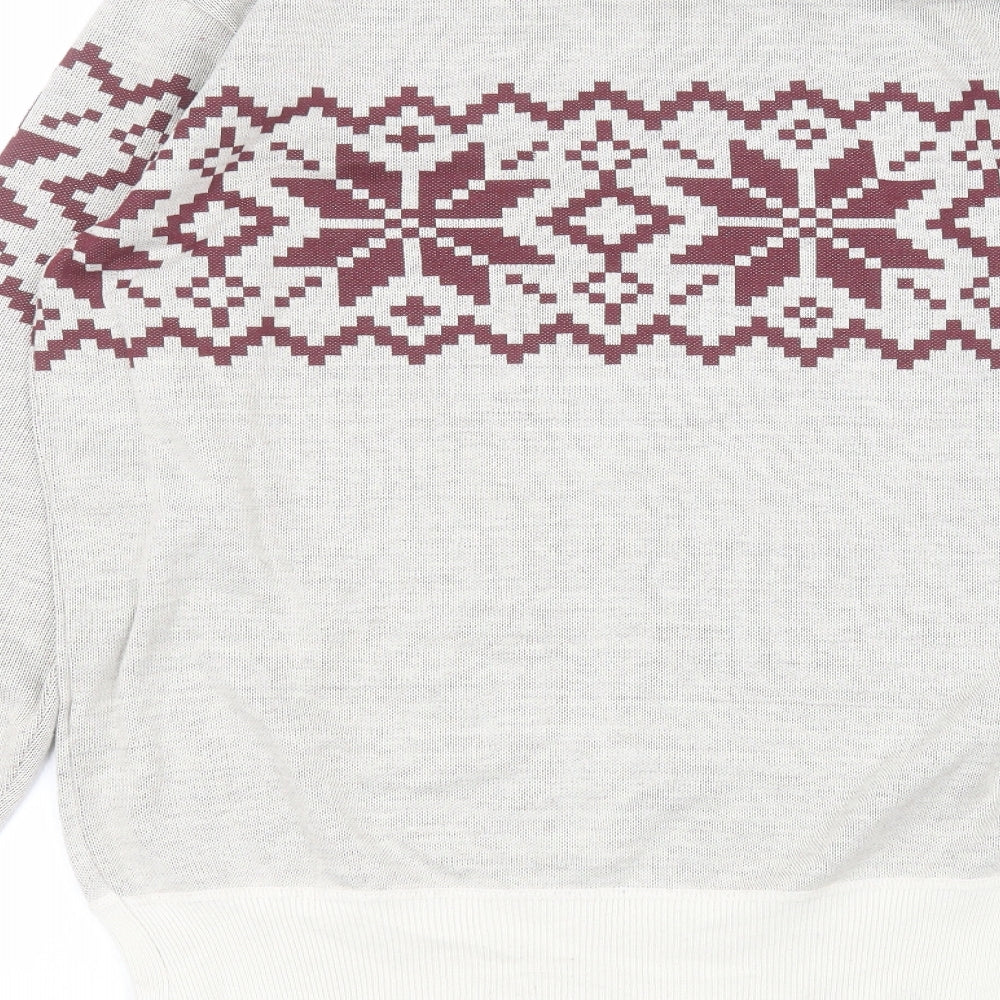 Le brave Womens White Roll Neck  Polyester Pullover Jumper Size L