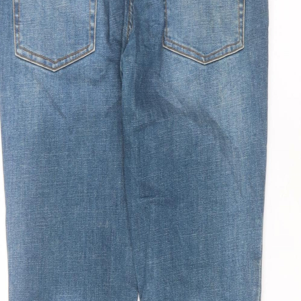 Topman Mens Blue  Cotton Straight Jeans Size 34 in L32 in Regular