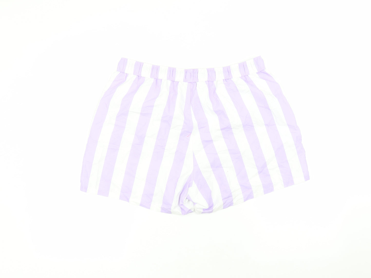 ASOS Womens White Striped Polyester Bermuda Shorts Size L  Regular  - swim short