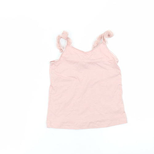 H&M Girls Pink  Cotton Basic T-Shirt Size 6-7 Years Round Neck