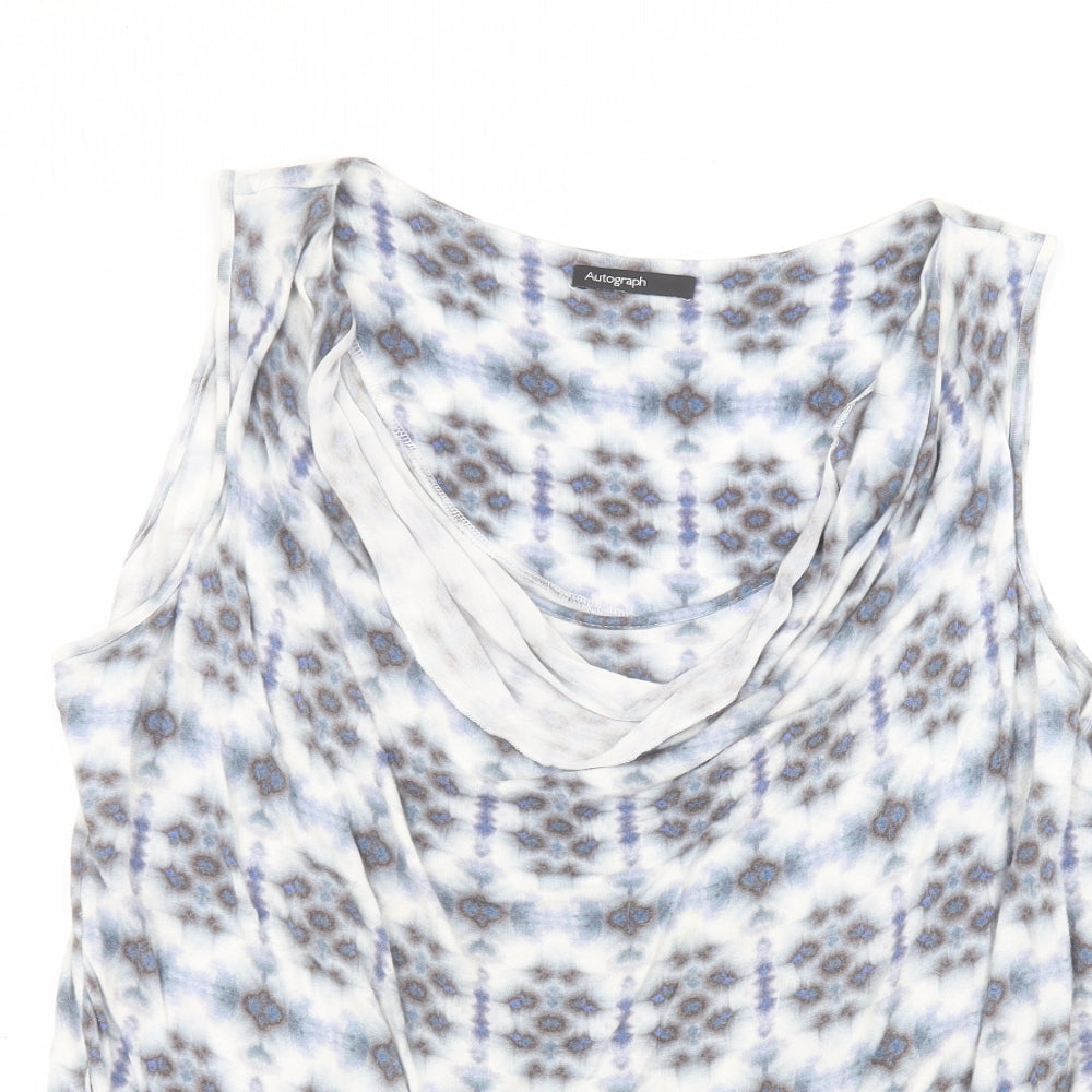 Autograph Womens White  Viscose Basic Tank Size 20 Round Neck