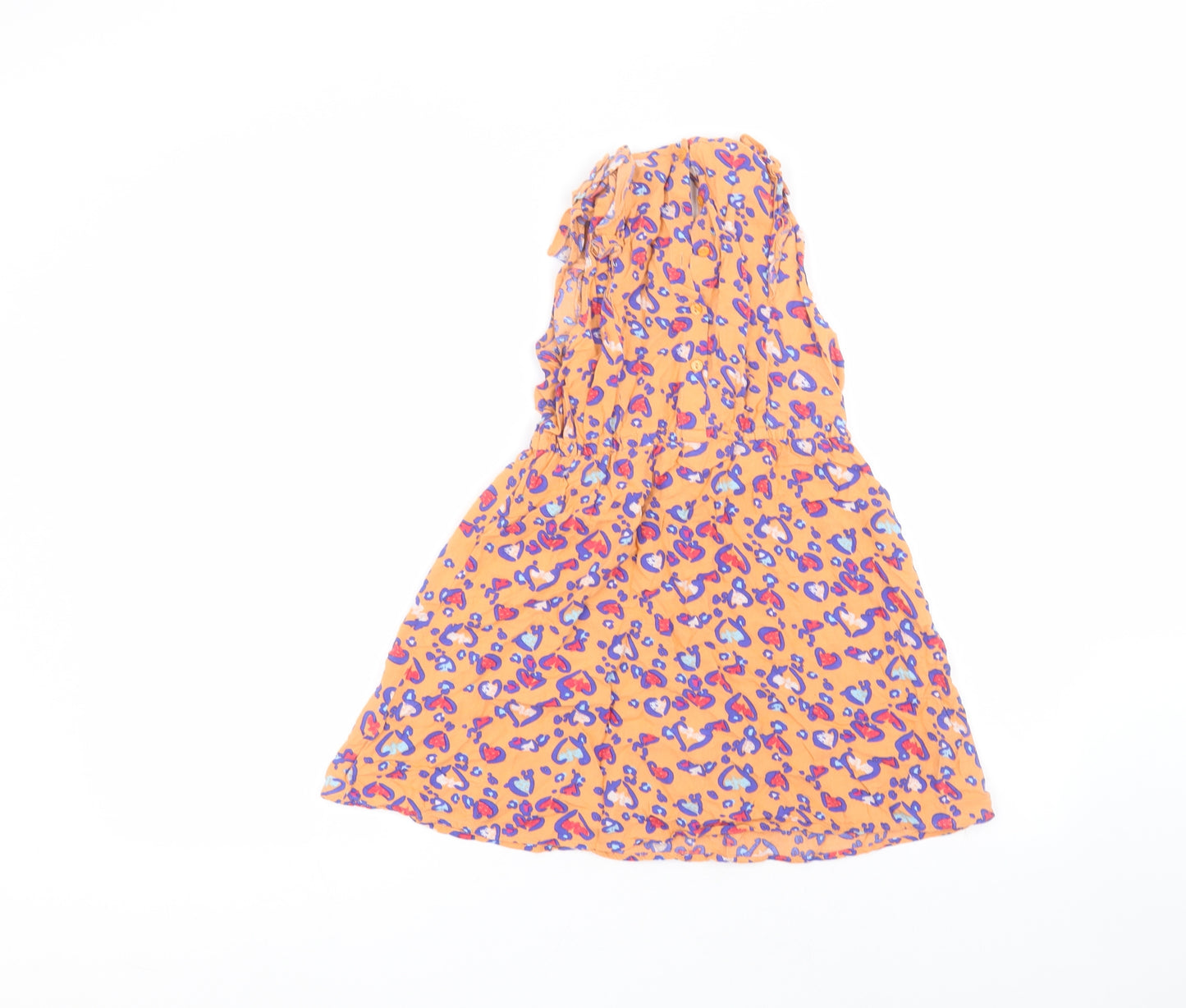 Matalan Girls Orange  Viscose A-Line  Size 8 Years  Round Neck