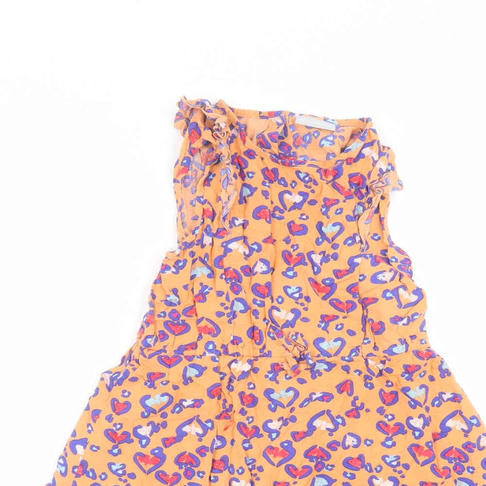 Matalan Girls Orange  Viscose A-Line  Size 8 Years  Round Neck