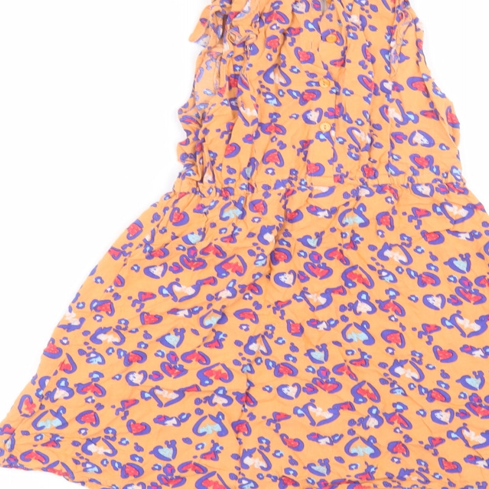 Matalan Girls Orange  Viscose A-Line  Size 8 Years  Round Neck