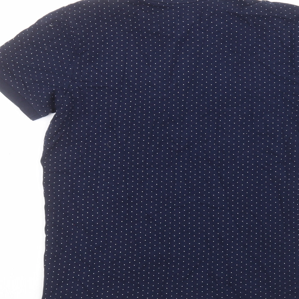 H&M Boys Blue Polka Dot Cotton Basic Polo Size 14 Years Collared