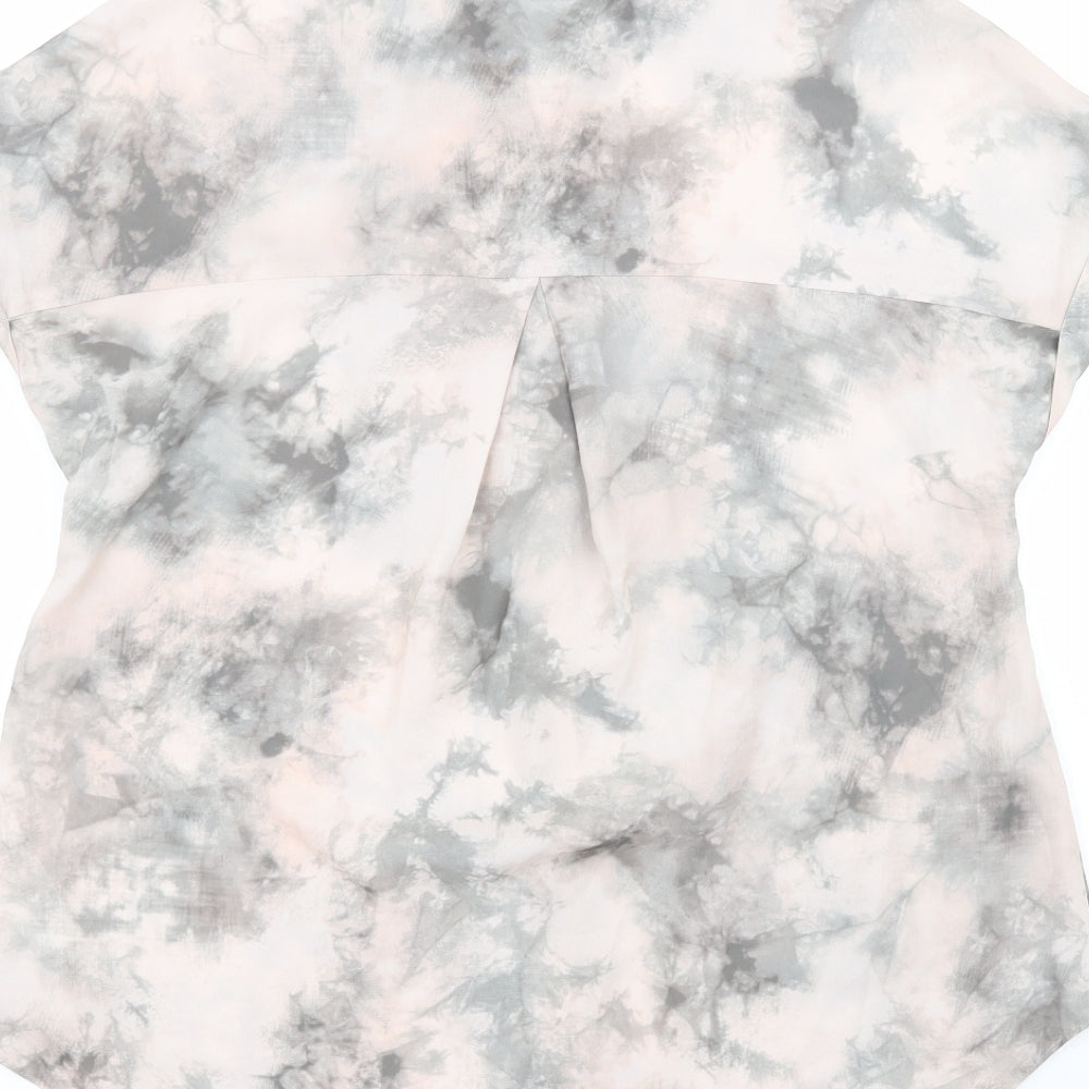 Primark Womens Pink  Polyester Basic Button-Up Size 8 Round Neck