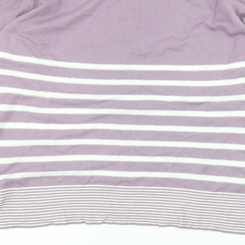 NEXT Womens Purple  Cotton Basic T-Shirt Size 12 Round Neck