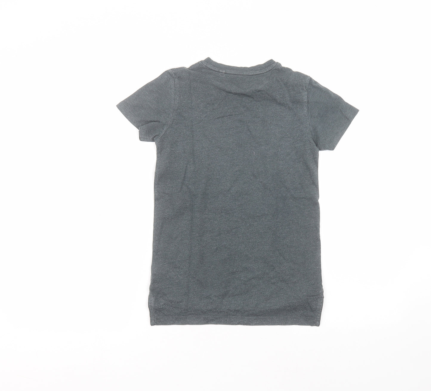 NEXT Boys Black  Cotton Basic T-Shirt Size 7 Years Round Neck