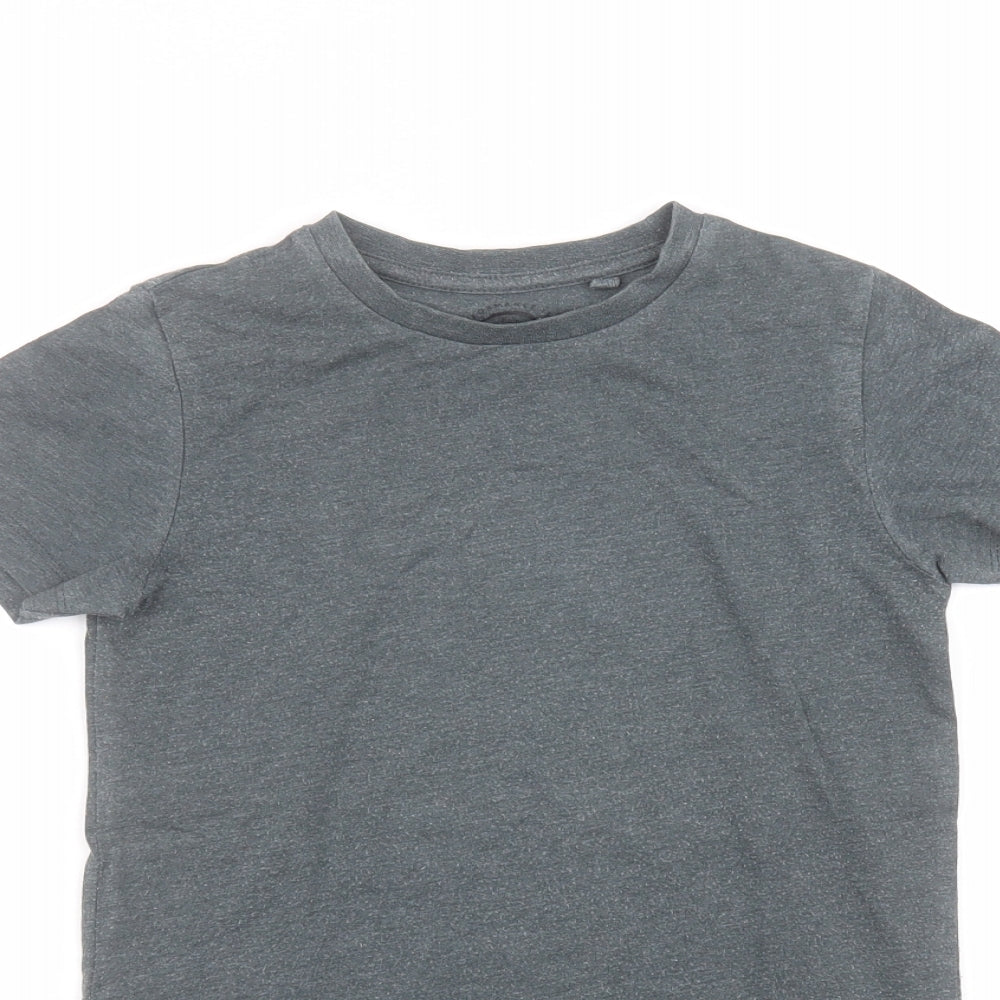 NEXT Boys Black  Cotton Basic T-Shirt Size 7 Years Round Neck