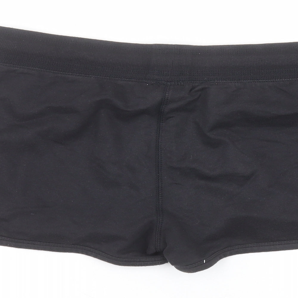 bush gardens Womens Black  Cotton Hot Pants Shorts Size L  Regular