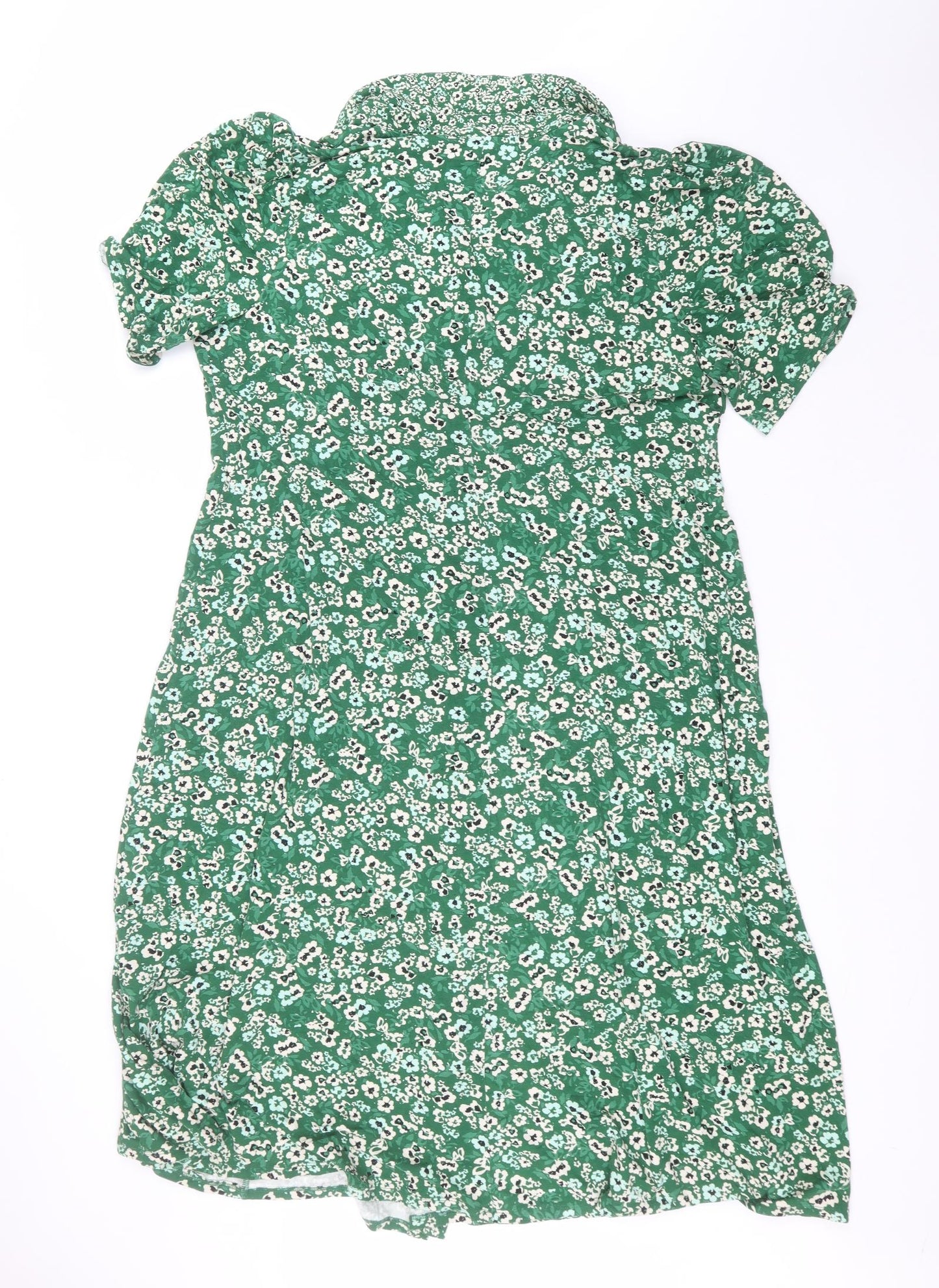 Monsoon Womens Green  Viscose A-Line  Size XL  Collared