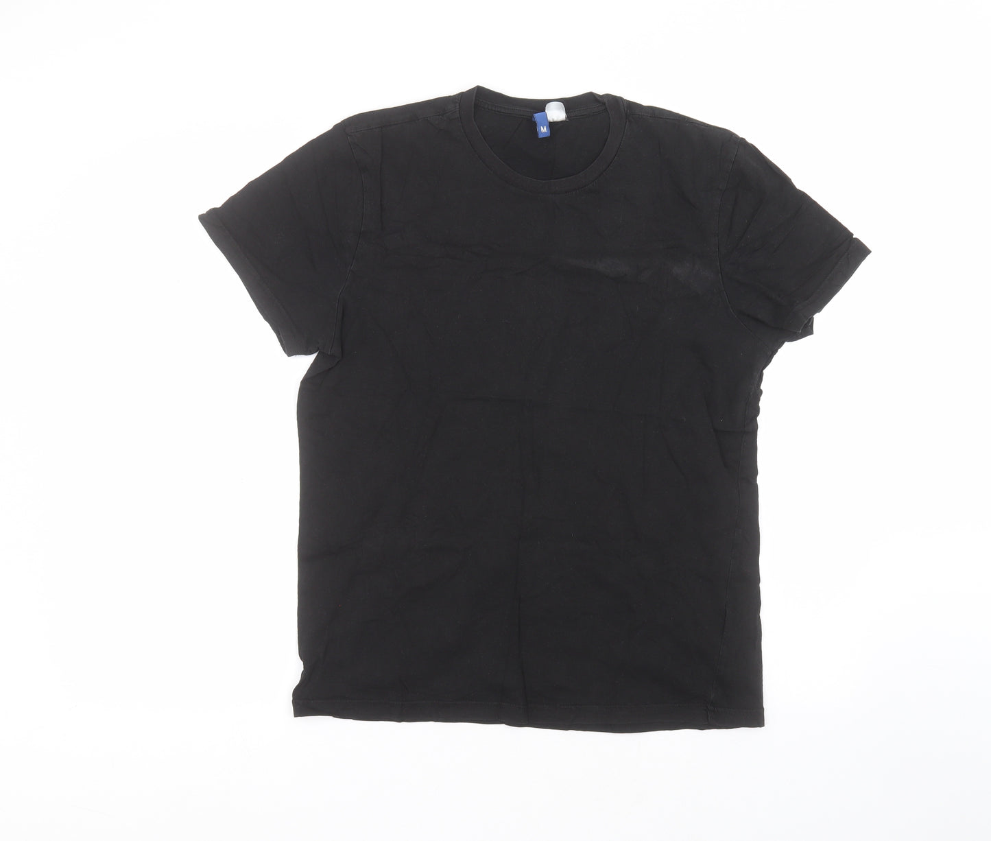 H&M Womens Black  Cotton Basic T-Shirt Size M Round Neck