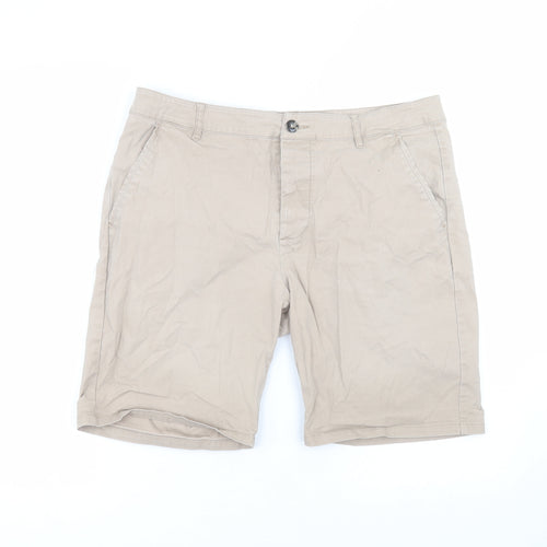 ASOS Mens Beige  Cotton Bermuda Shorts Size 34 in L6 in Regular
