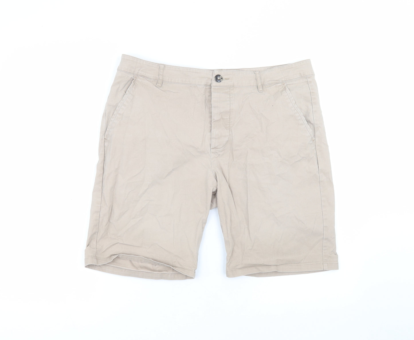 ASOS Mens Beige  Cotton Bermuda Shorts Size 34 in L6 in Regular