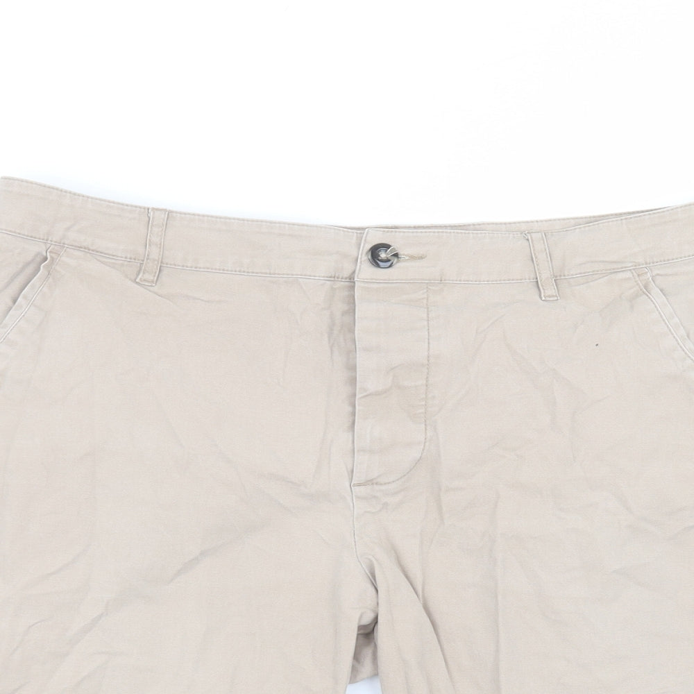 ASOS Mens Beige  Cotton Bermuda Shorts Size 34 in L6 in Regular